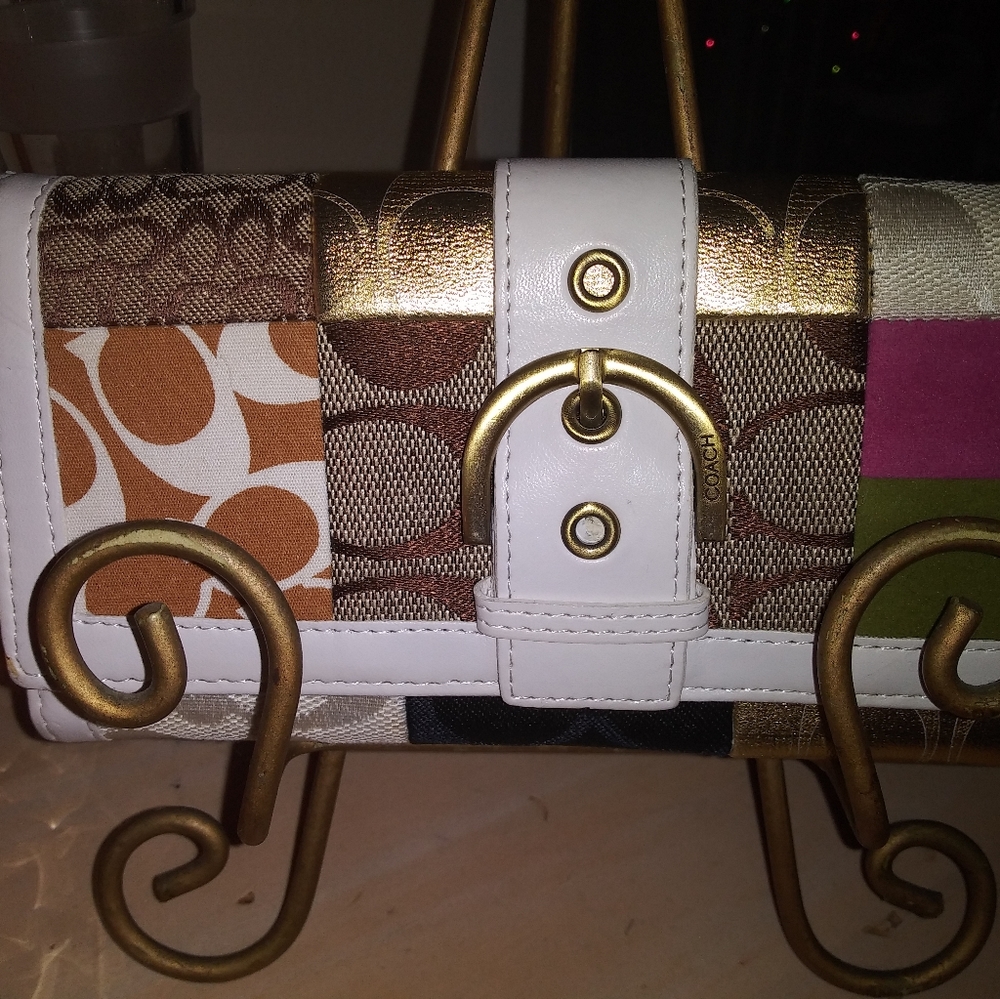 Patchwork coach wallet.
